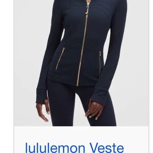 lululemon athletica Navy Jacket with Gold Zipper